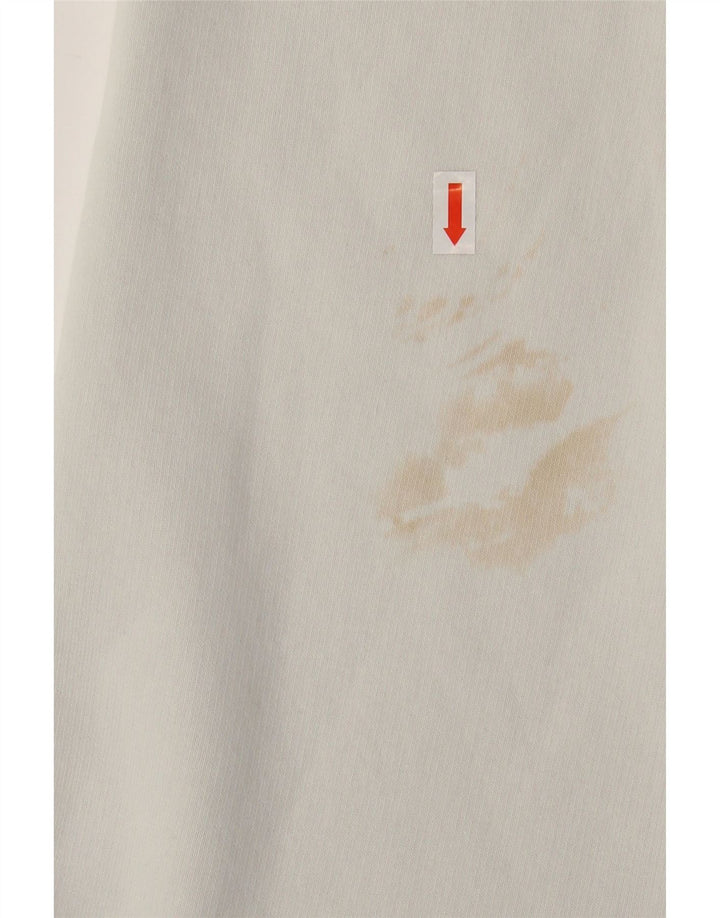 ALPHA INDUSTRIES Mens Graphic Hoodie Jumper Large White Cotton