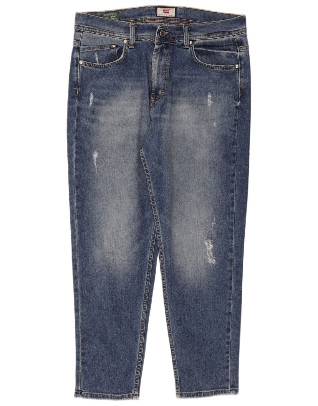 CARRERA Mens Distressed Tapered Jeans IT 50 Large W34 L26 Blue Cotton