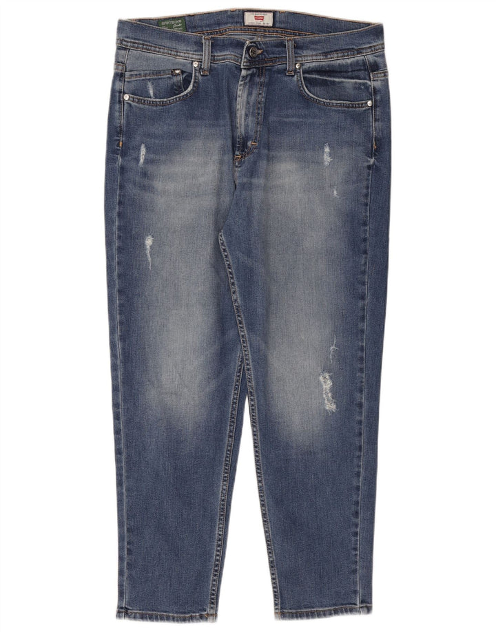 CARRERA Mens Distressed Tapered Jeans IT 50 Large W34 L26 Blue Cotton