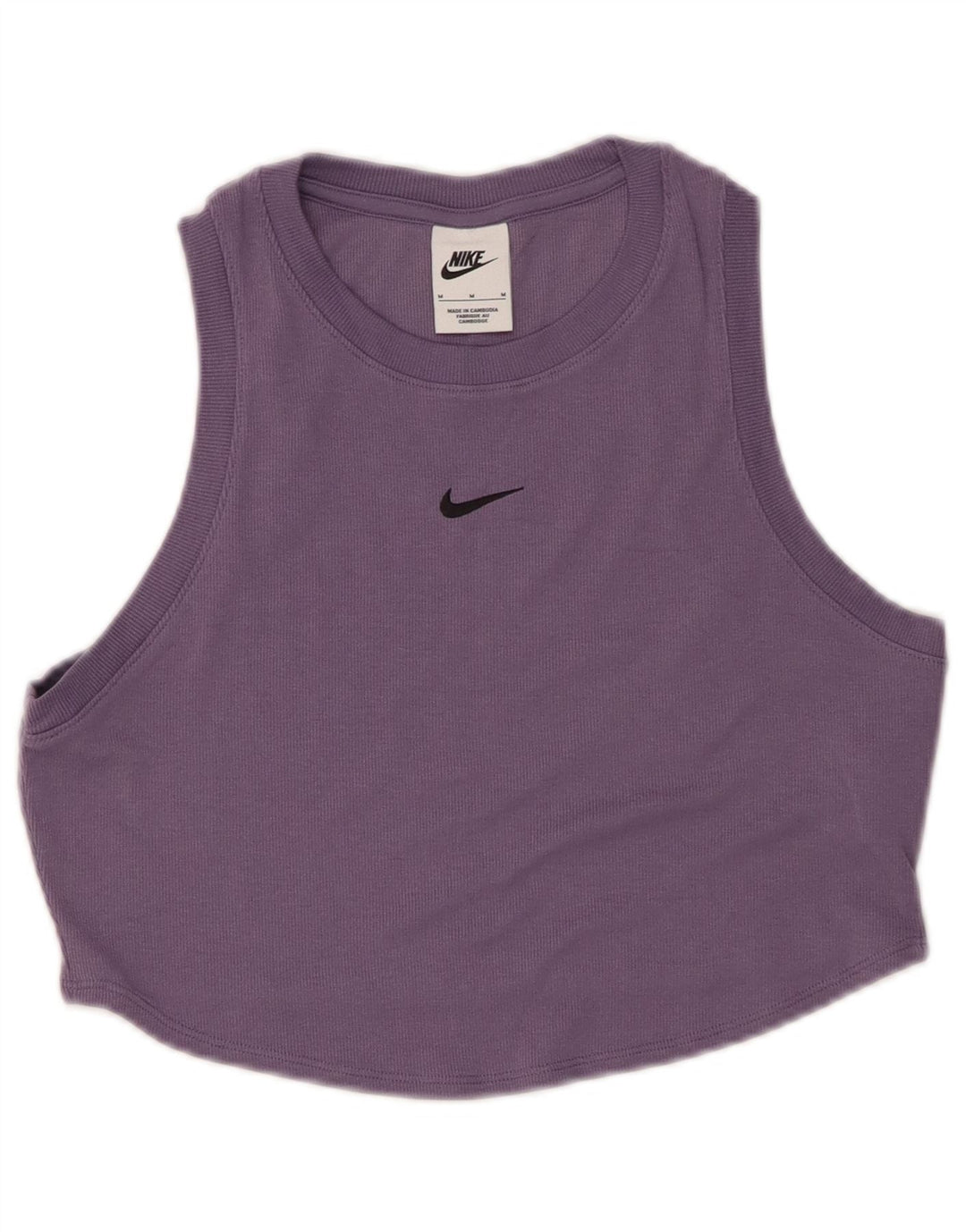 NIKE Womens Crop Vest Top UK 12 Medium Purple Polyester