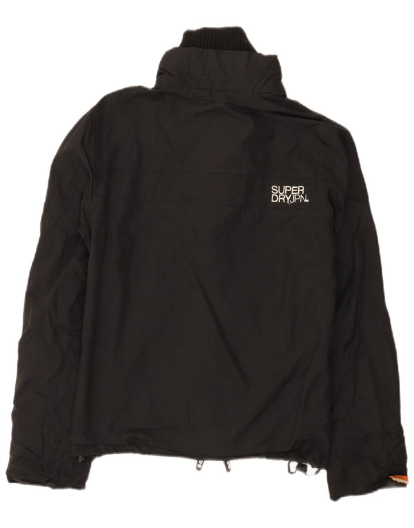 Superdry Girls Graphic Rain Jacket 11-12 Years Large Black Nylon