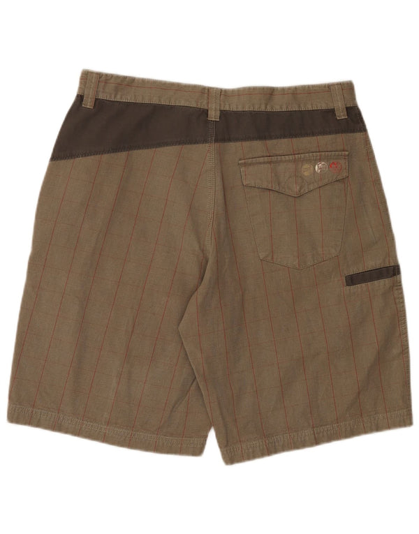 Nike Mens Cargo Shorts Medium W32 Beige Check Cotton
