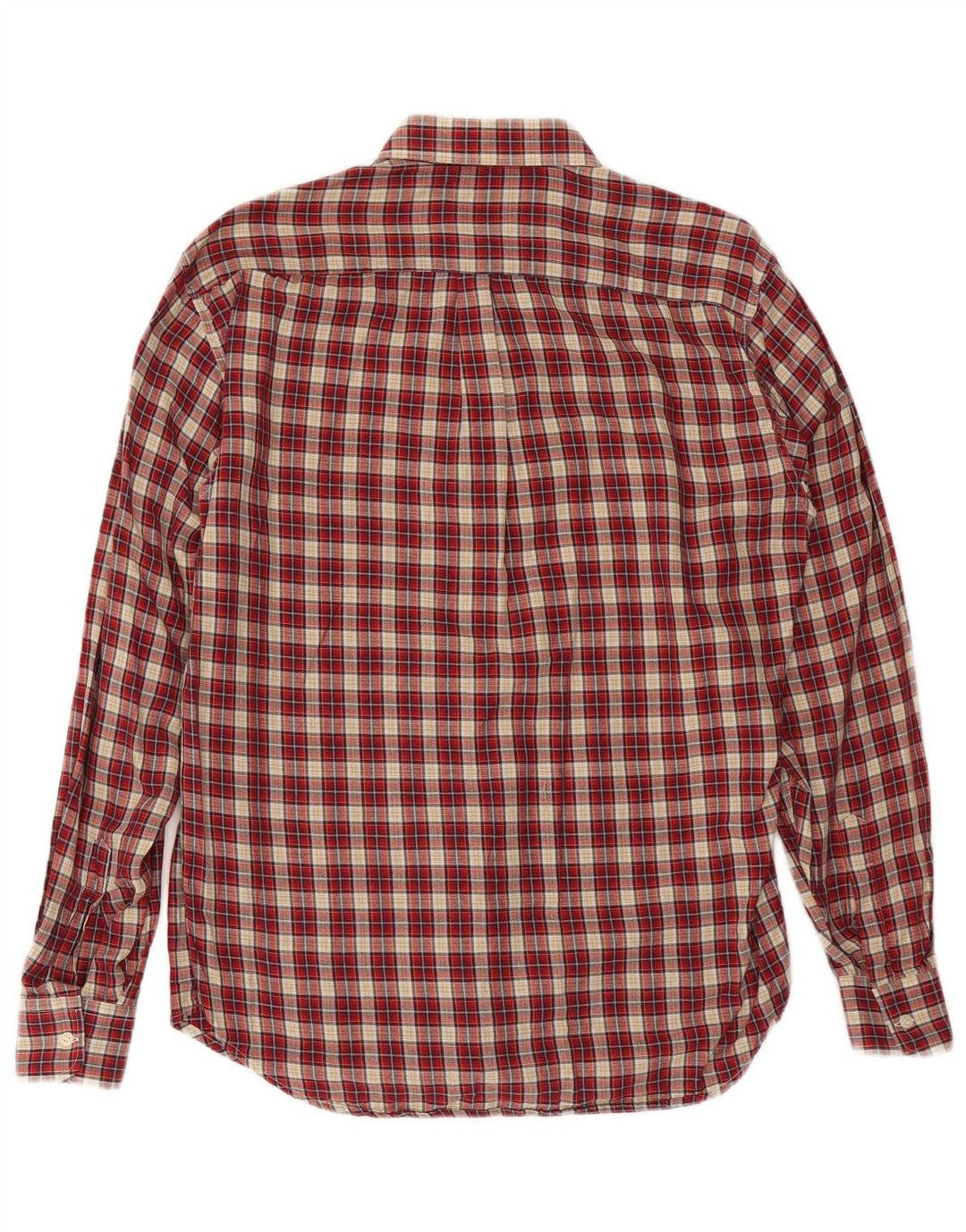 VINTAGE Mens Flannel Shirt Size 38 Medium Red Check Cotton