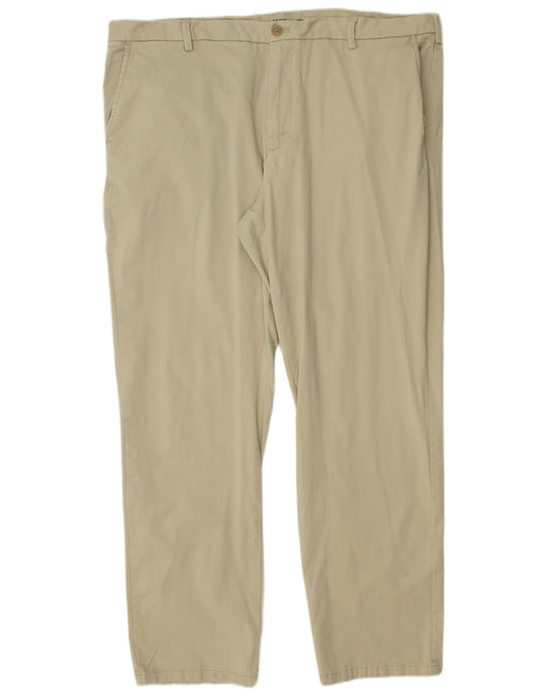 IZOD Mens Salt Water Straight Chino Trousers W40 L32 Beige Cotton