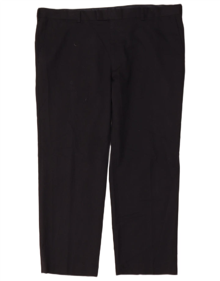 Marks & Spencer Mens Straight Regular Suit Trousers W42 L29 Navy Blue