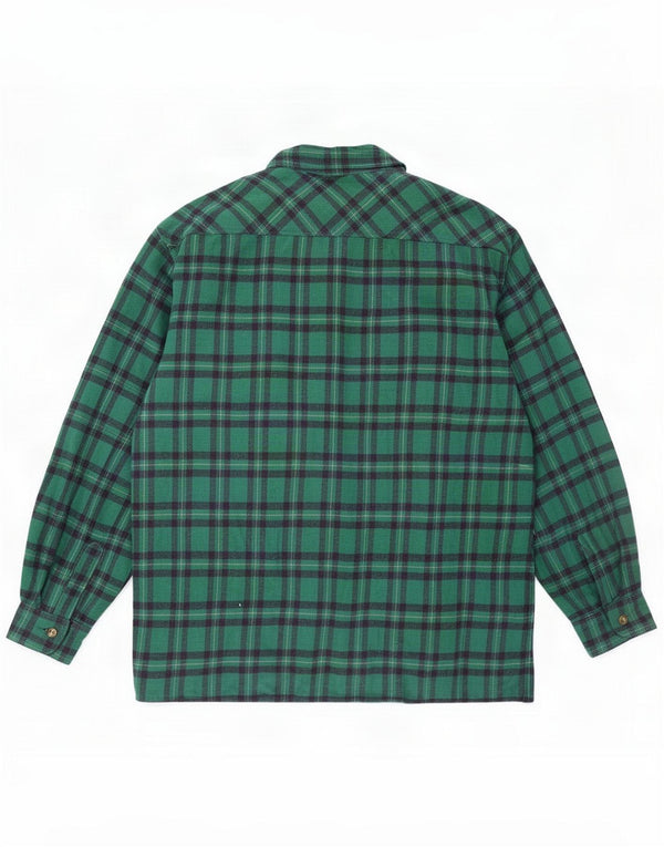 Marlboro Classics Mens Flannel Shirt Large Green Plaid