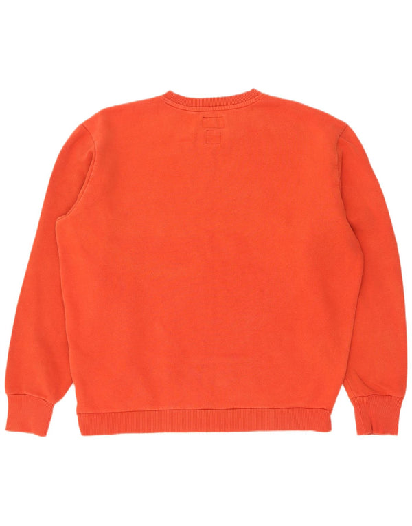 Superdry Mens Graphic Sweatshirt Jumper Medium Orange Cotton