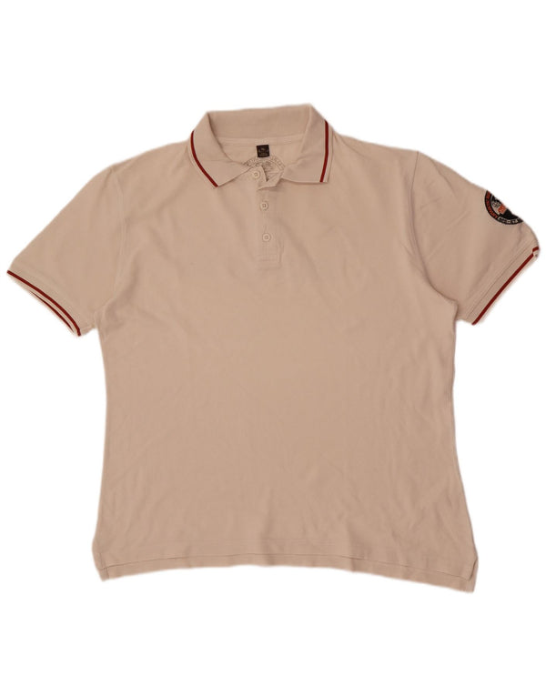 Napapijri Mens Graphic Polo Shirt XL Beige Striped