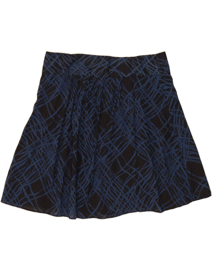 MOSSIMO Womens Abstract Pattern A-Line Skirt US 12 Large W34  Black Cotton Vintage Mossimo and Second-Hand Mossimo from Messina Hembry 