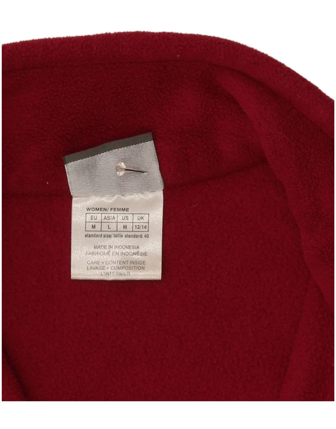 Jack Wolfskin Womens Fleece Jacket UK 12/14 Medium Burgundy Polyester