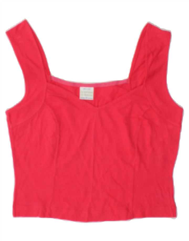 BENETTON Womens Cami Top UK 10 Small Pink Cotton Vintage Benetton and Second-Hand Benetton from Messina Hembry 