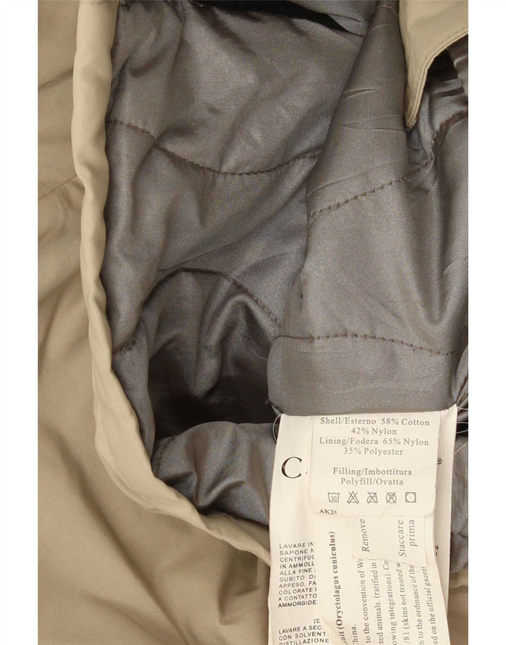 Canadiens Mens Hooded Padded Coat IT 48 Medium Beige Cotton