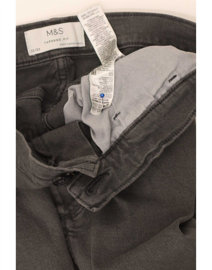 Marks & Spencer Mens Tapered Jeans W30 L33 Grey Cotton