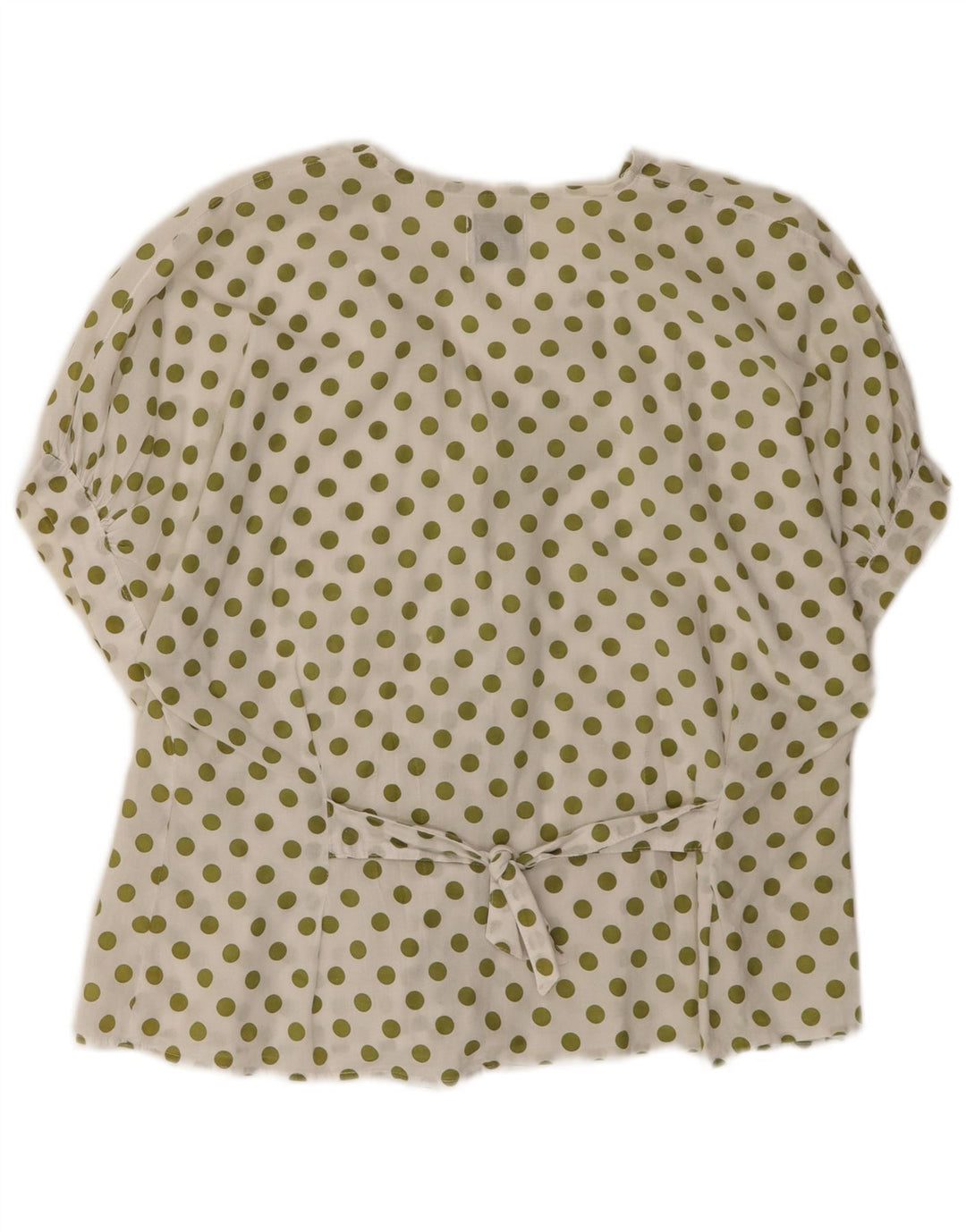 Benetton Womens Short Sleeve Shirt Blouse IT 44 Medium White Polka Dot