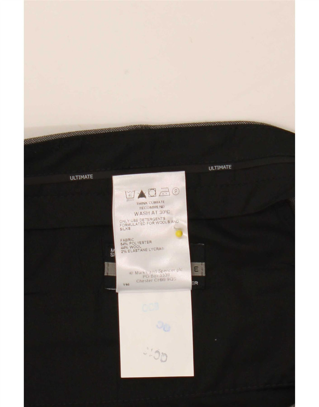 Marks & Spencer Mens Ultimate Pegged Suit Trousers W38 L31 Grey Polyester