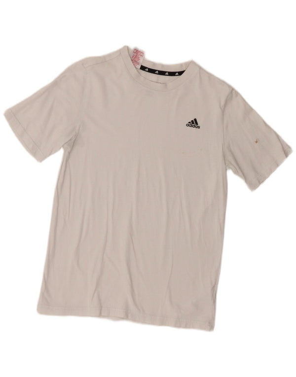 Adidas Boys T-Shirt Top 13-14 Years White Cotton