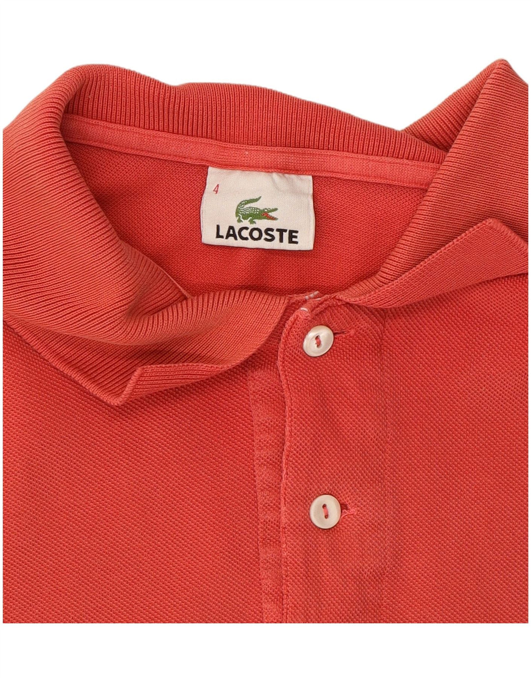 LACOSTE Mens Polo Shirt Size 4 Medium Red Cotton