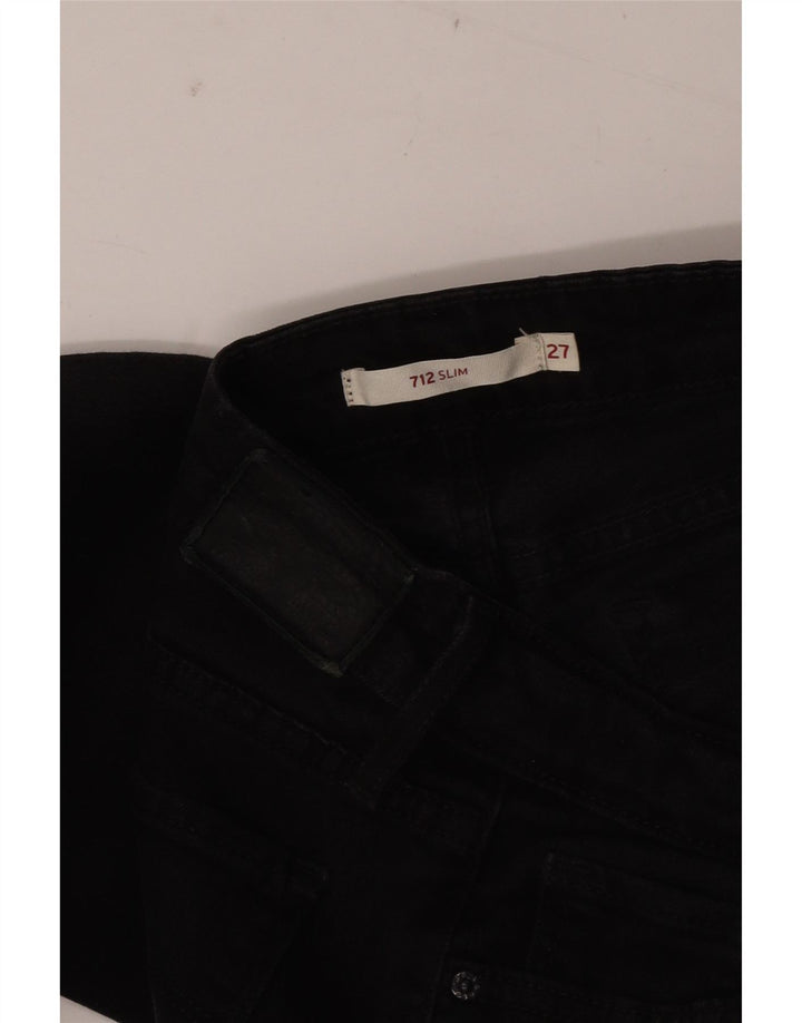 LEVI'S Womens 712 Slim Jeans W27 L28 Black