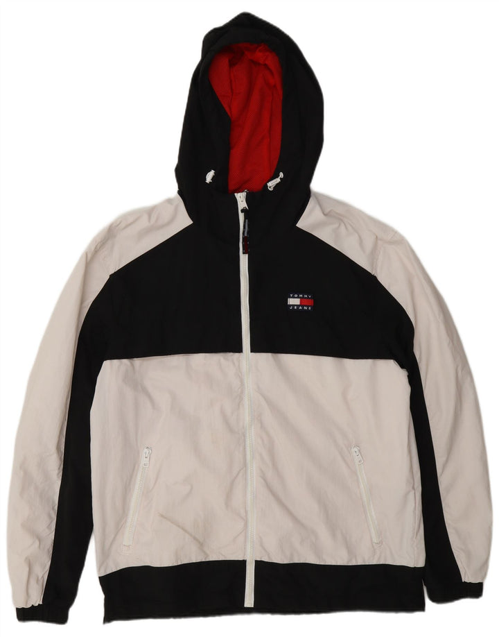 Tommy Hilfiger Mens Windbreaker Jacket UK 38 Medium White Colourblock