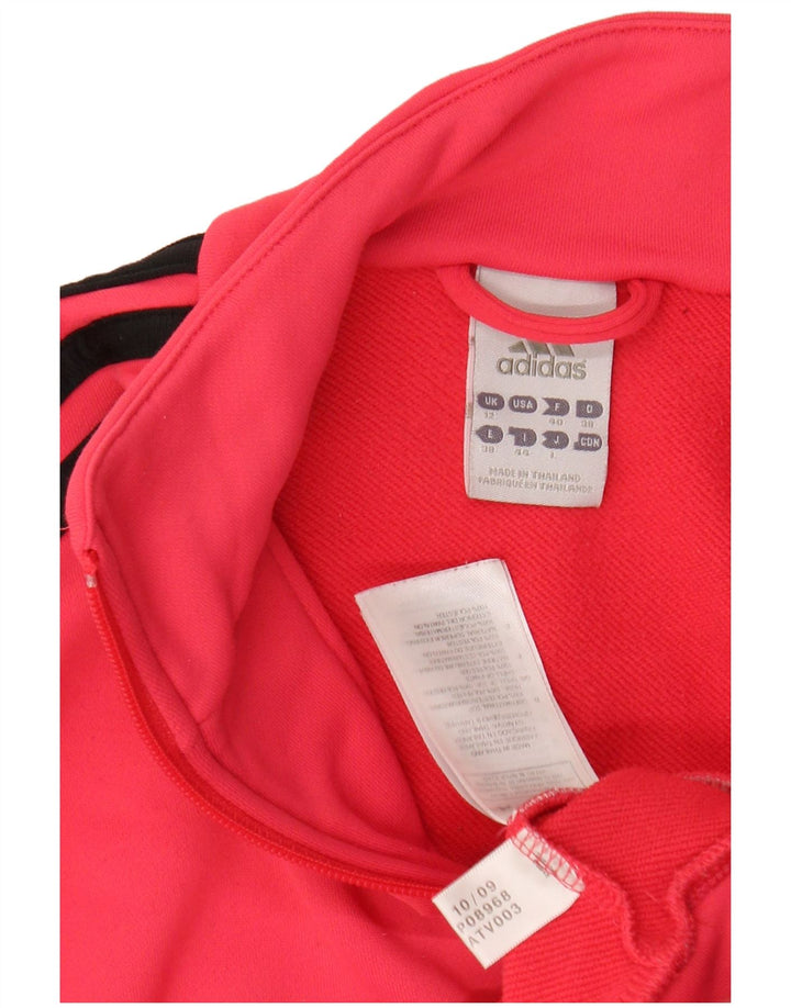 ADIDAS Womens Tracksuit Top Jacket UK 12 Medium  Pink Polyester