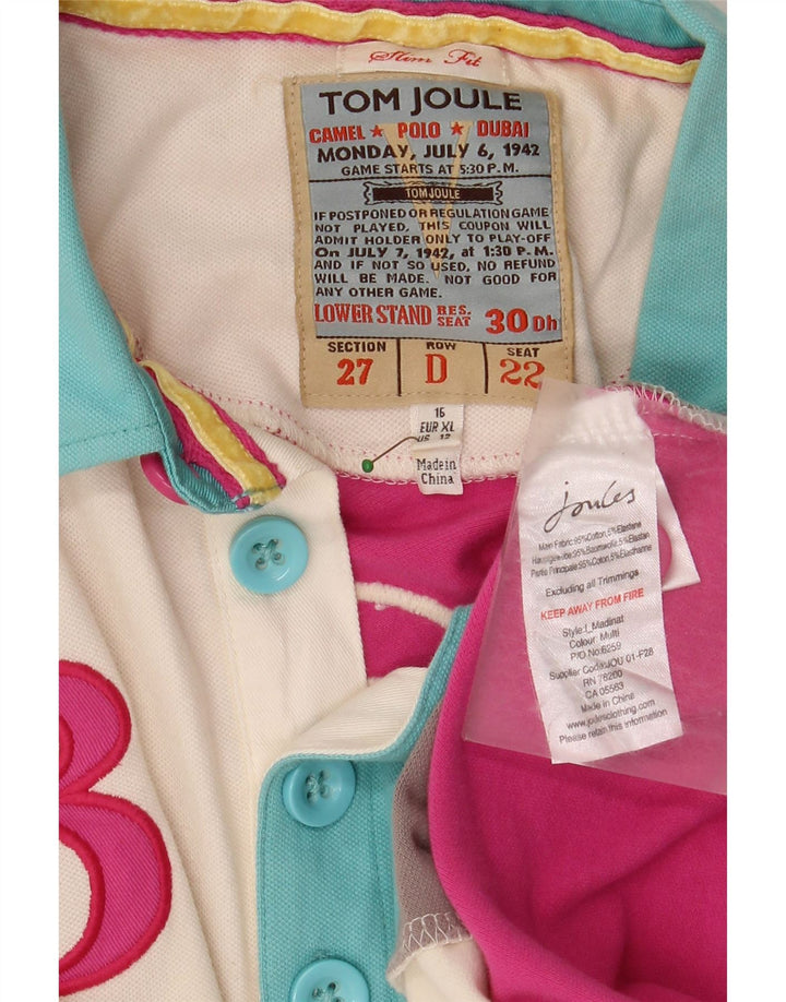 TOM JOULE Womens Dubai Graphic Rugby Polo Shirt UK 16 Large Multicoloured
