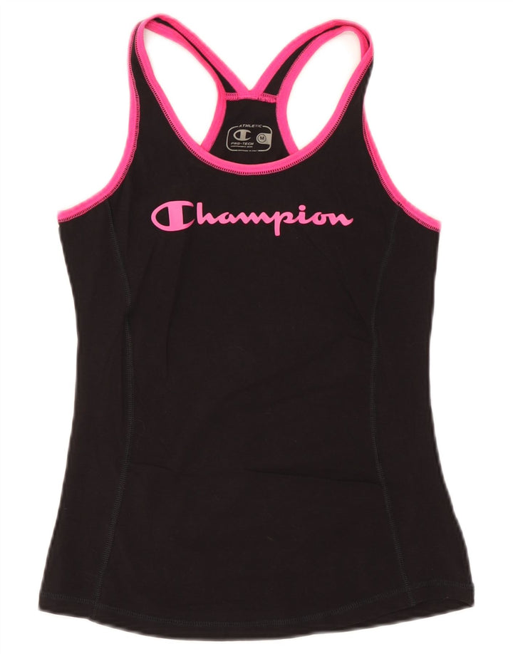 Champion Womens Pro-tec Graphic Vest Top UK 12 Medium Black