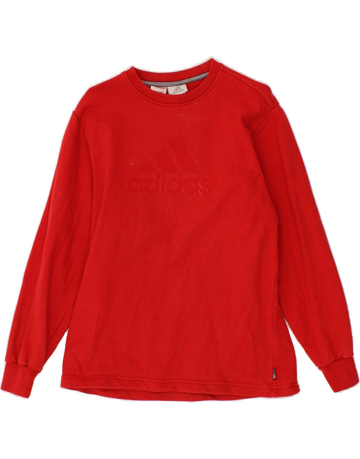 ADIDAS Womens Graphic Sweatshirt Jumper UK 14 Medium Red Vintage Adidas and Second-Hand Adidas from Messina Hembry 