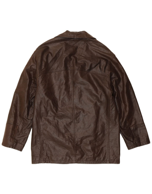 CONBIPEL Mens Leather Jacket IT 46 Small Brown Leather Classic