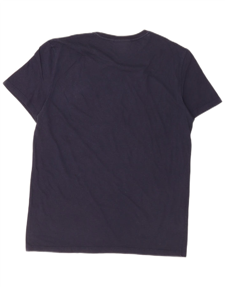 Lacoste Mens Regular Fit T-Shirt Top Size 4 Medium Navy Blue Cotton