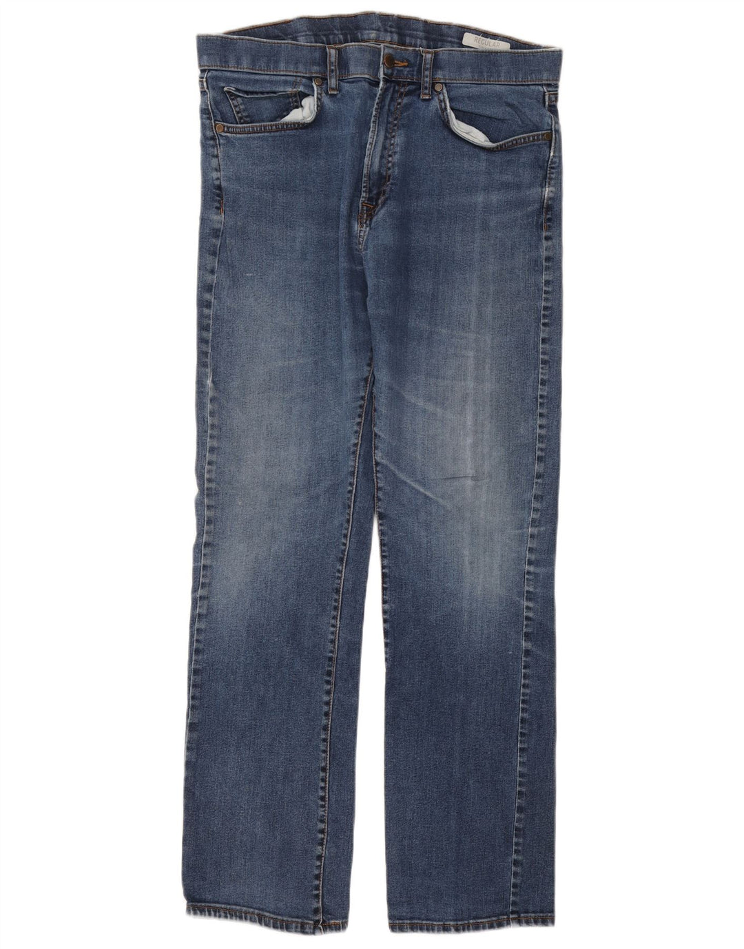 Marks & Spencer Mens Regular Straight Jeans W36 L33 Blue Cotton