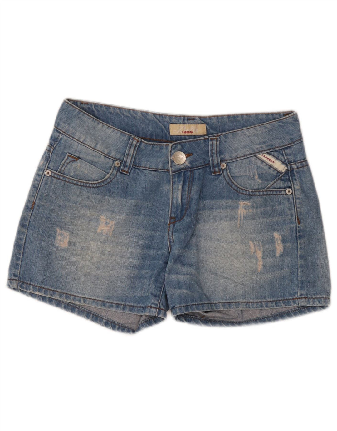 Carrera Womens Distressed Denim Shorts W30 Medium  Blue