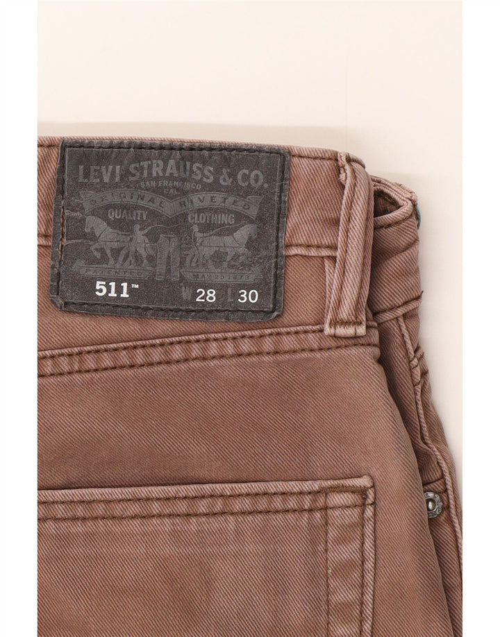 Levi's Mens 511 Slim Jeans W28 L30 Brown Cotton
