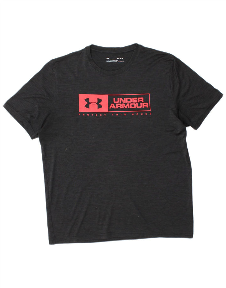UNDER ARMOUR Mens Heat Gear Graphic T-Shirt Top Medium Black