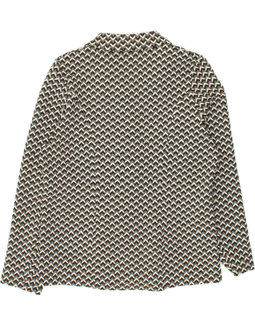 VINTAGE Womens 4 Button Blazer Jacket UK 14 Large  Black Geometric Vintage Vintage and Second-Hand Vintage from Messina Hembry 