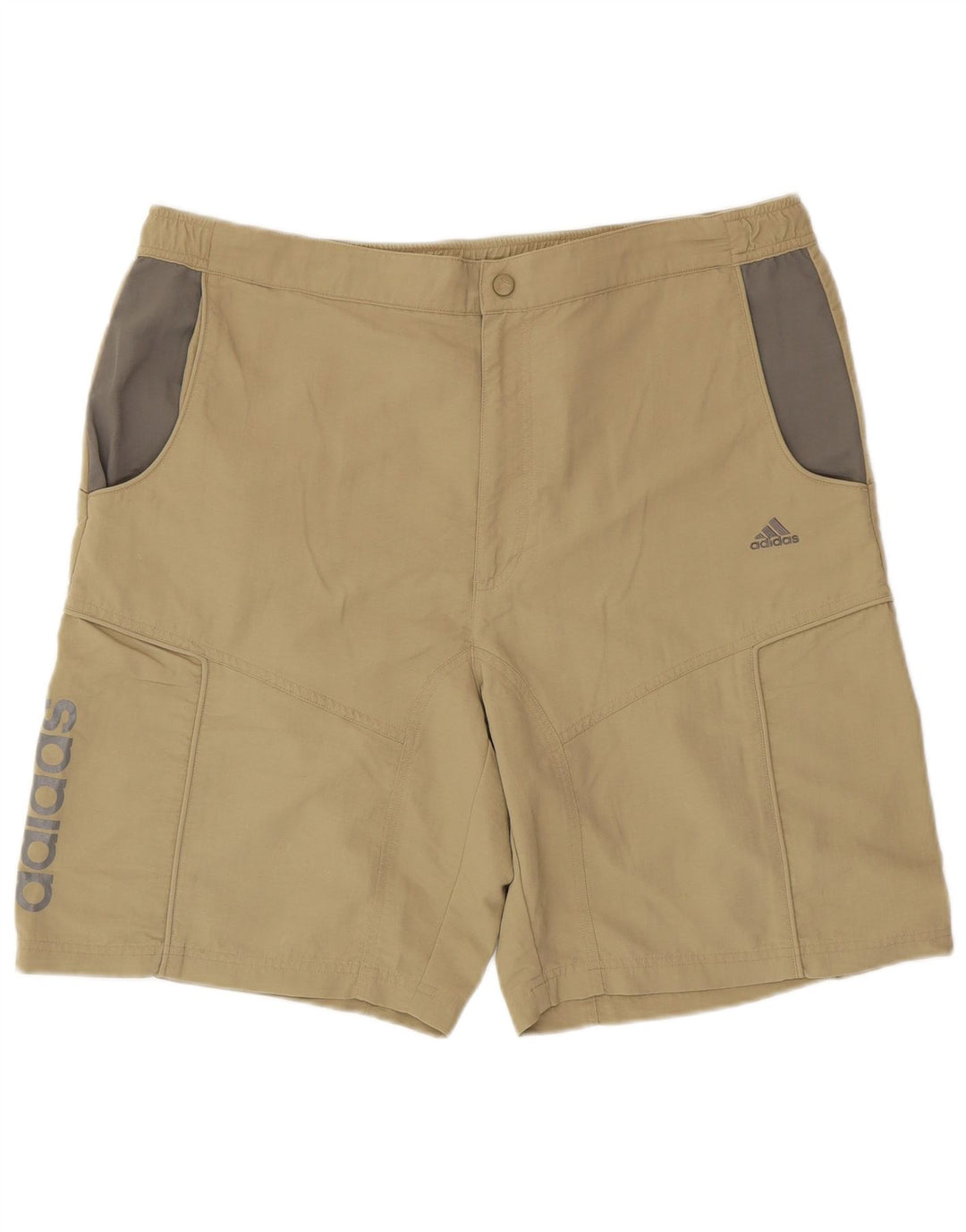 ADIDAS Mens Shorts W40 XL  Khaki Colourblock Nylon