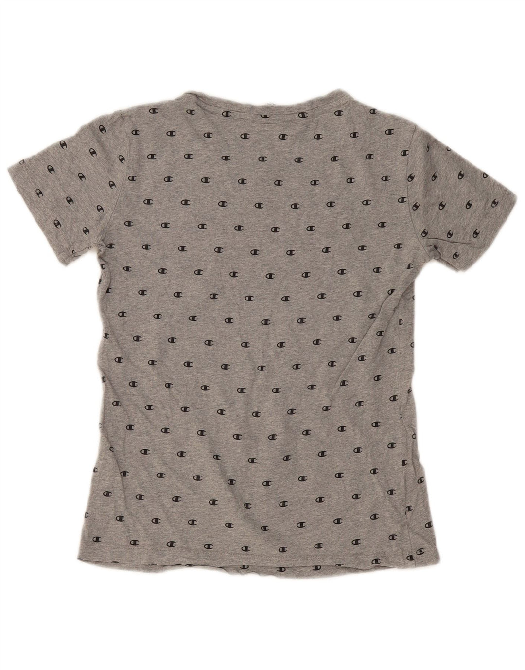 CHAMPION Womens Graphic T-Shirt Top UK 12 Medium Grey Cotton