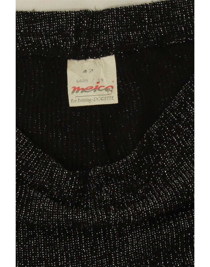 Meico Womens Leggings IT 42 Medium  Black Flecked Polyacrylic