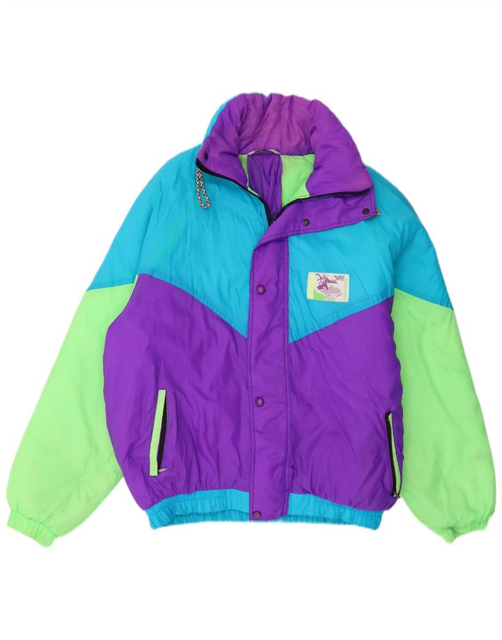Brugi Mens Ski Jacket UK 40 Large Purple Colourblock Nylon