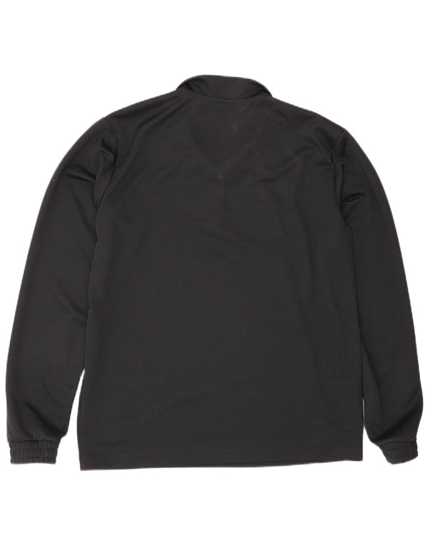 Adidas Mens Zip Neck Top Long Sleeve Large Black Polyester Sports