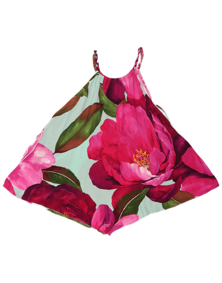 DESIGUAL Womens Asymmetric Halter Top UK 14 Medium Multicoloured Floral