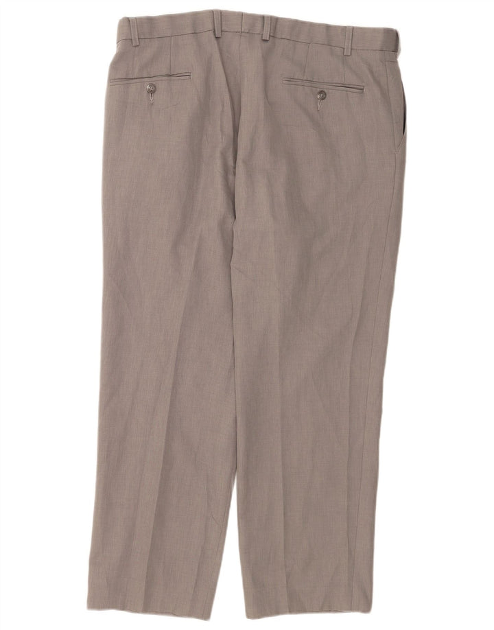 Marks & Spencer Mens Straight Chino Trousers W38 L28 Grey Polyester
