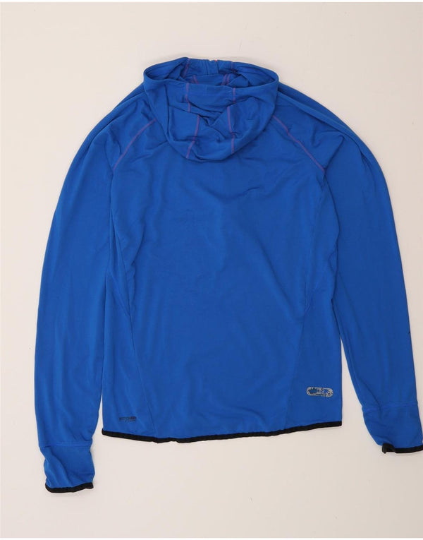 Asics Mens Zip Neck Hooded Top Long Sleeve Medium Blue Polyester