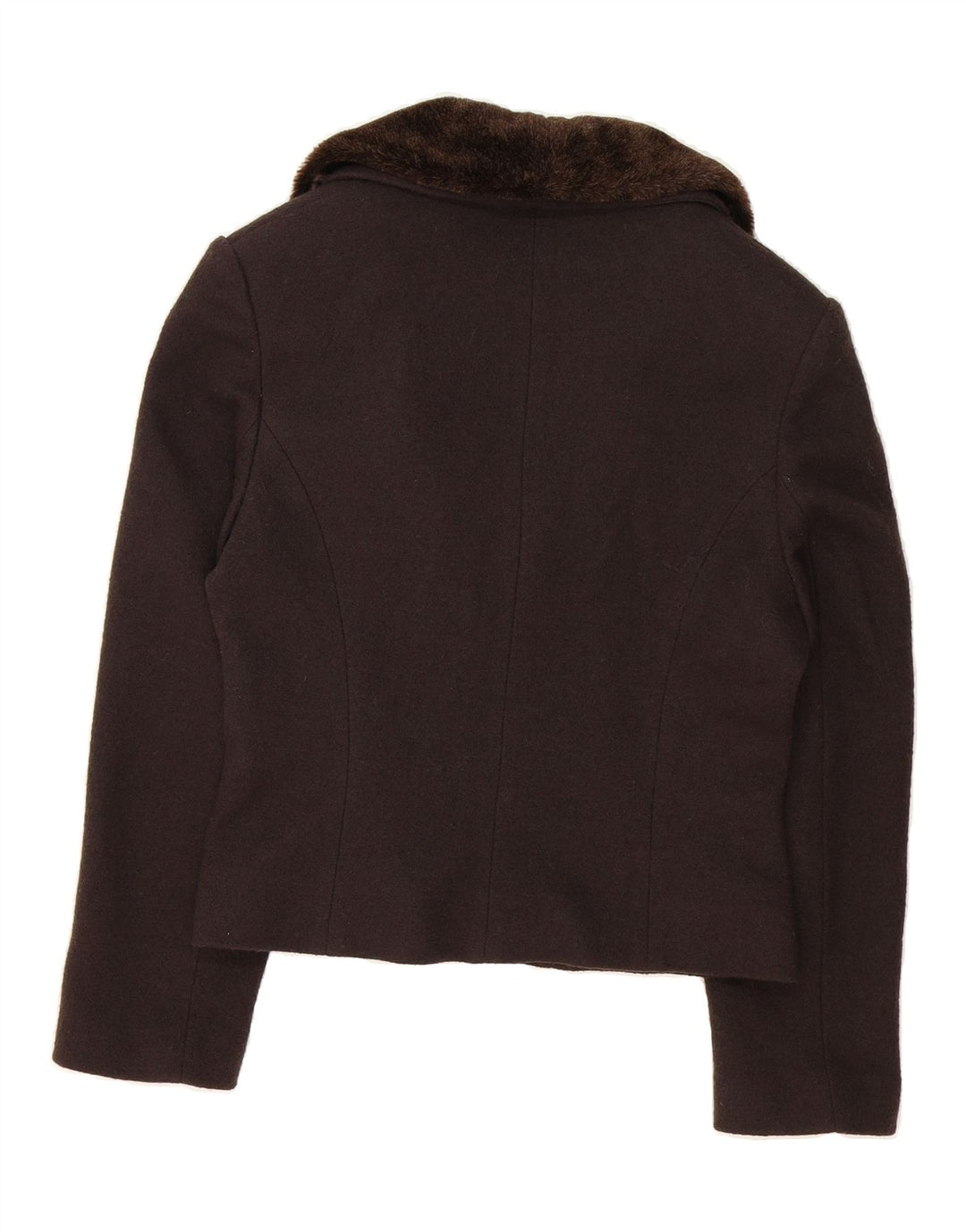 KALIKO Womens Crop Open Blazer Jacket UK 14 Large Brown Wool Vintage Kaliko and Second-Hand Kaliko from Messina Hembry 