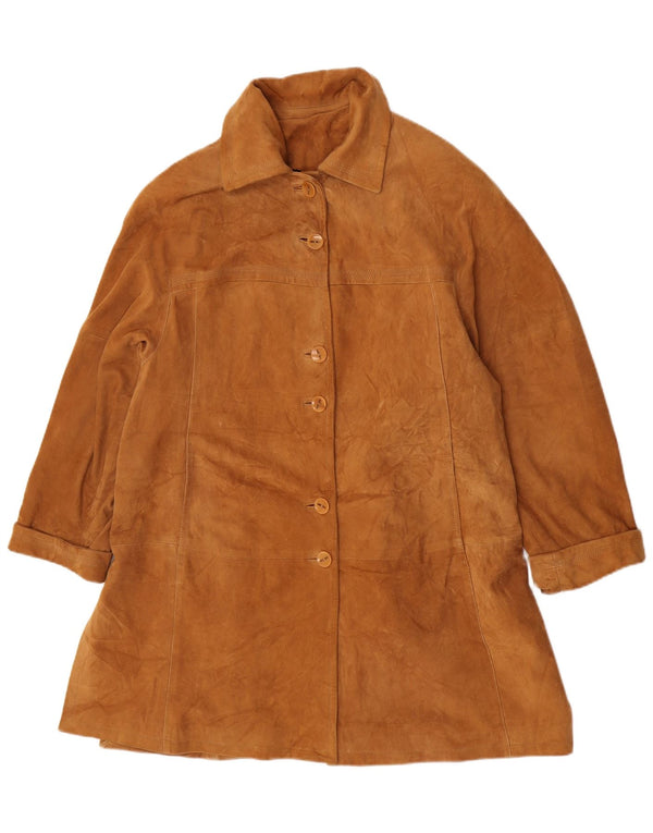 Forester Womens Oversized Overcoat IT 48 XL Brown Leather