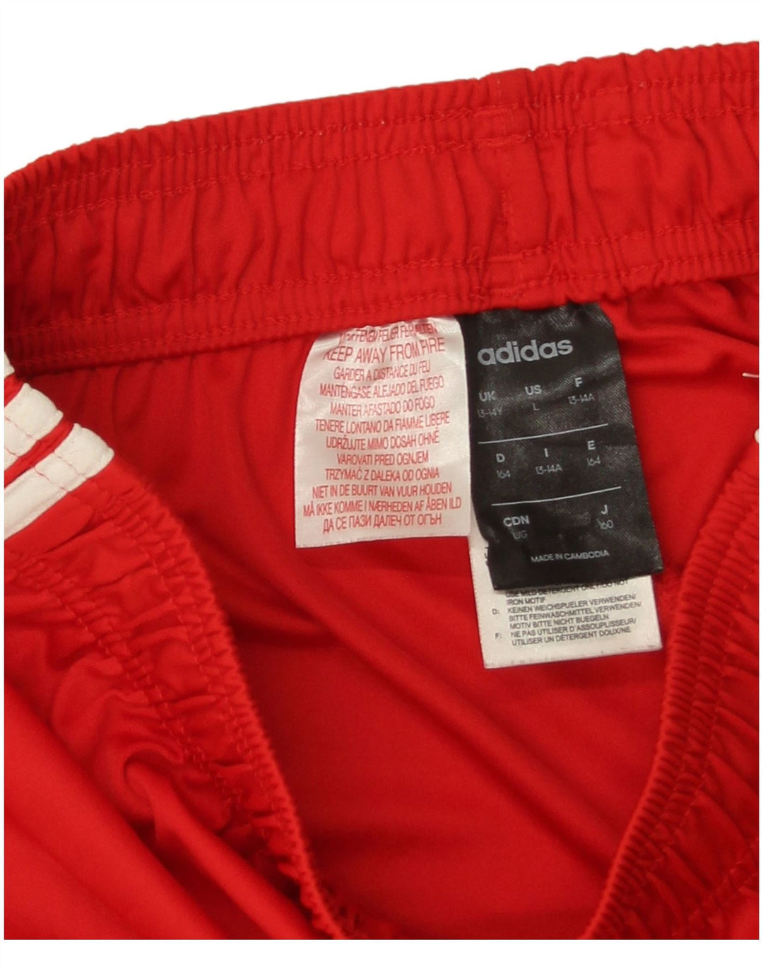 Adidas Boys Sport Shorts 13-14 Years Red Polyester