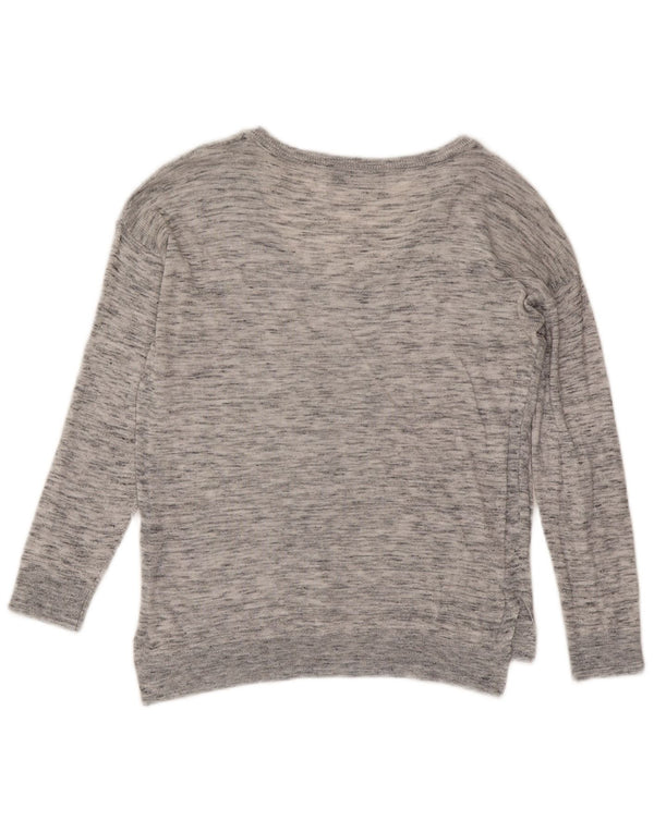 Marks & Spencer Womens V-Neck Jumper Sweater UK 8 Small Grey Flecked