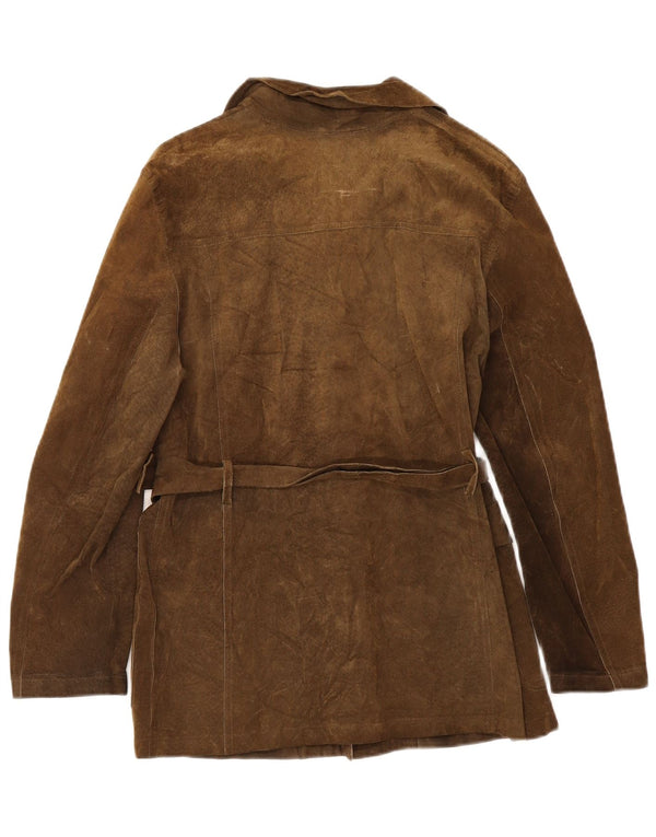Vintage Womens Suede Jacket IT 42 Medium Brown Leather