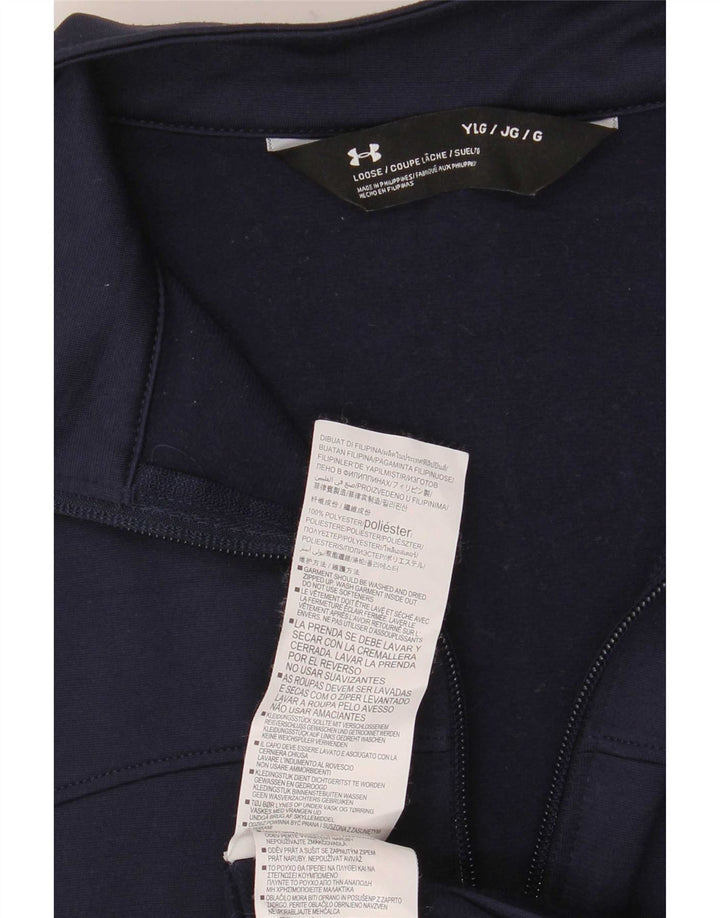 Under Armour Boys Tracksuit Top Jacket 11-12 Years Large Navy Blue
