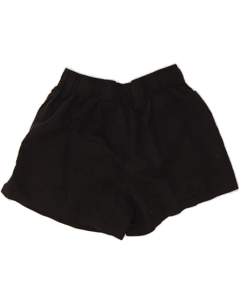 REEBOK Womens Graphic Sport Shorts UK 12 Medium  Black Polyester Vintage Reebok and Second-Hand Reebok from Messina Hembry 