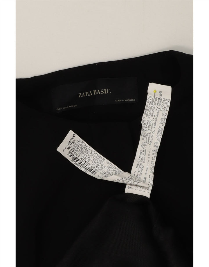 Zara Womens Oversized Bomber Jacket UK 10 Small Black Polyester